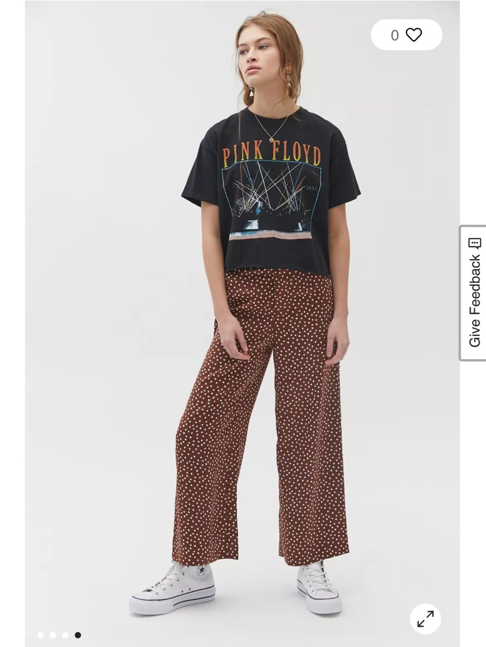 Urban Outfitters Olympia Polka Dot Satin Wide Leg Pants Size: Small
